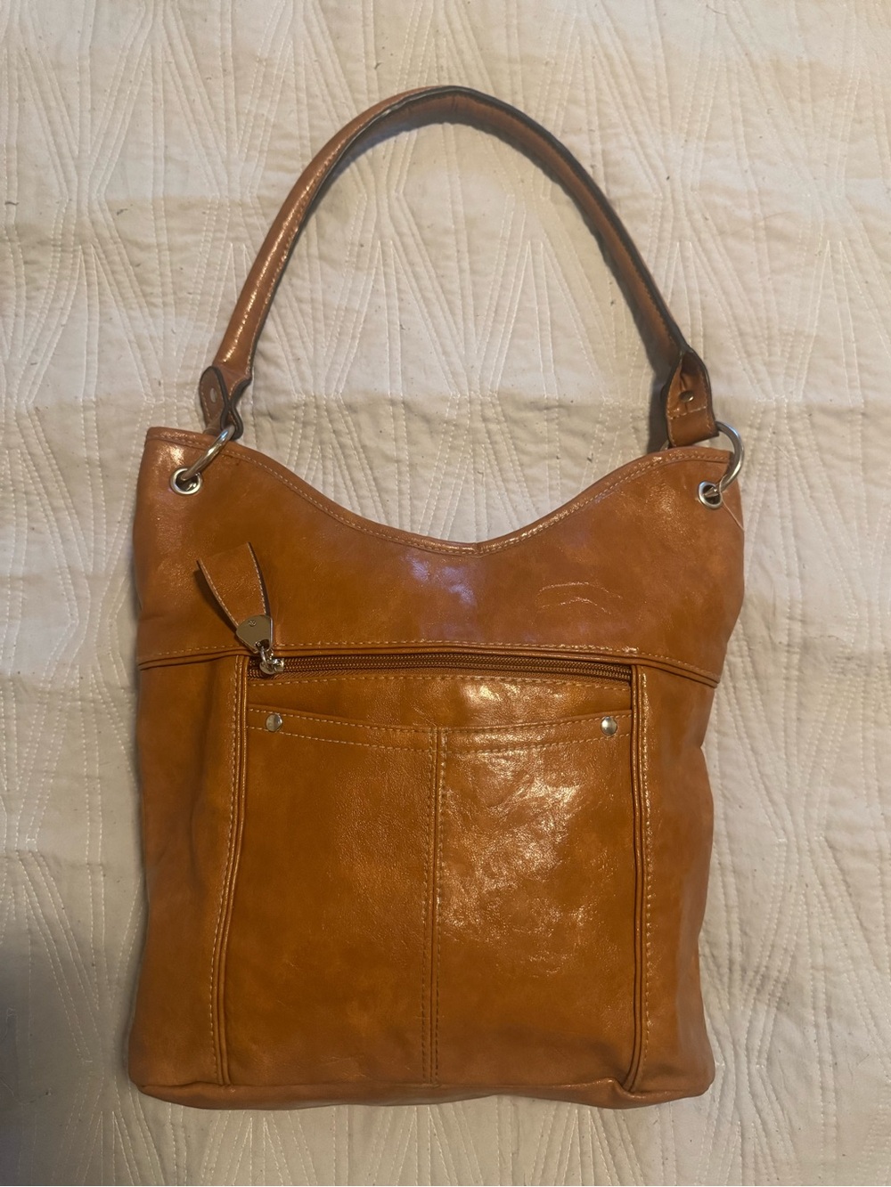 Rosetti Caramel Tan Leather Shoulder Bag